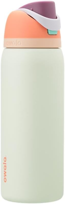 Owala FreeSip Insulated Stainless Steel Water Bottle with Straw, BPA-Free Sports Water Bottle, Great for Travel, 24 Oz, Black Cherry