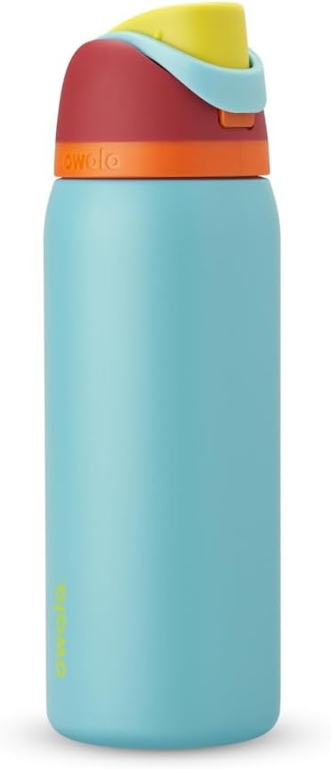 Owala FreeSip Insulated Stainless Steel Water Bottle with Straw, BPA-Free Sports Water Bottle, Great for Travel, 24 Oz, Black Cherry