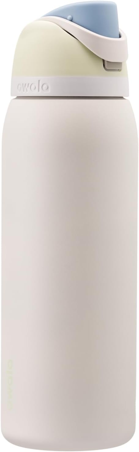 Owala FreeSip Insulated Stainless Steel Water Bottle with Straw, BPA-Free Sports Water Bottle, Great for Travel, 24 Oz, Black Cherry