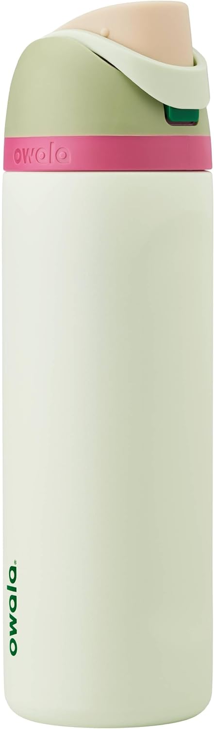 Owala FreeSip Insulated Stainless Steel Water Bottle with Straw, BPA-Free Sports Water Bottle, Great for Travel, 24 Oz, Black Cherry