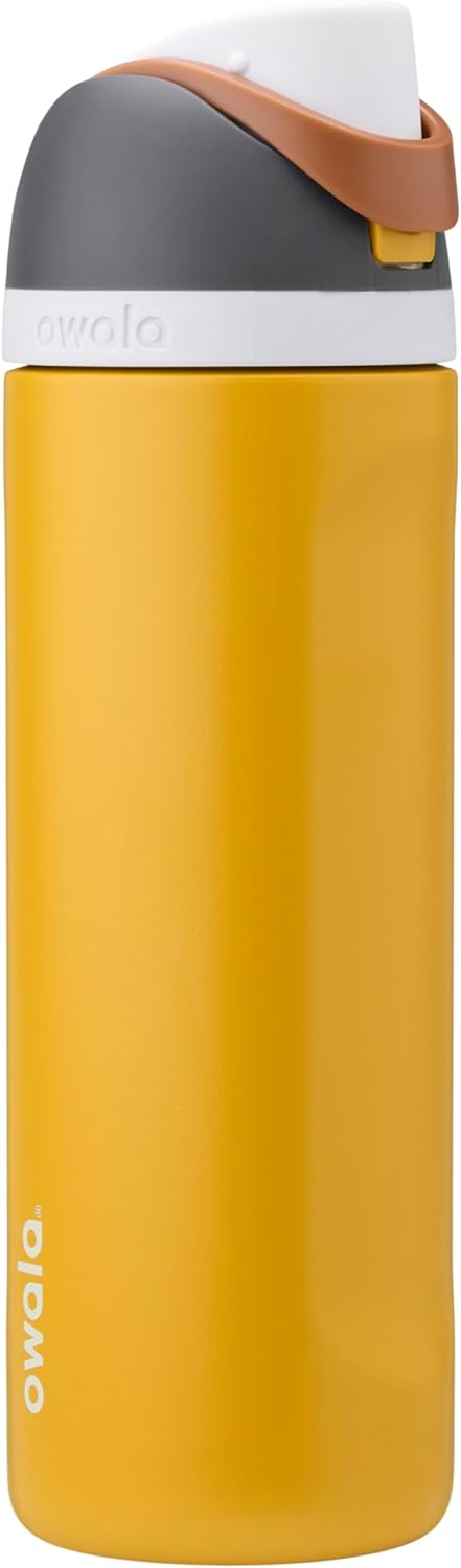 Owala FreeSip Insulated Stainless Steel Water Bottle with Straw, BPA-Free Sports Water Bottle, Great for Travel, 24 Oz, Black Cherry
