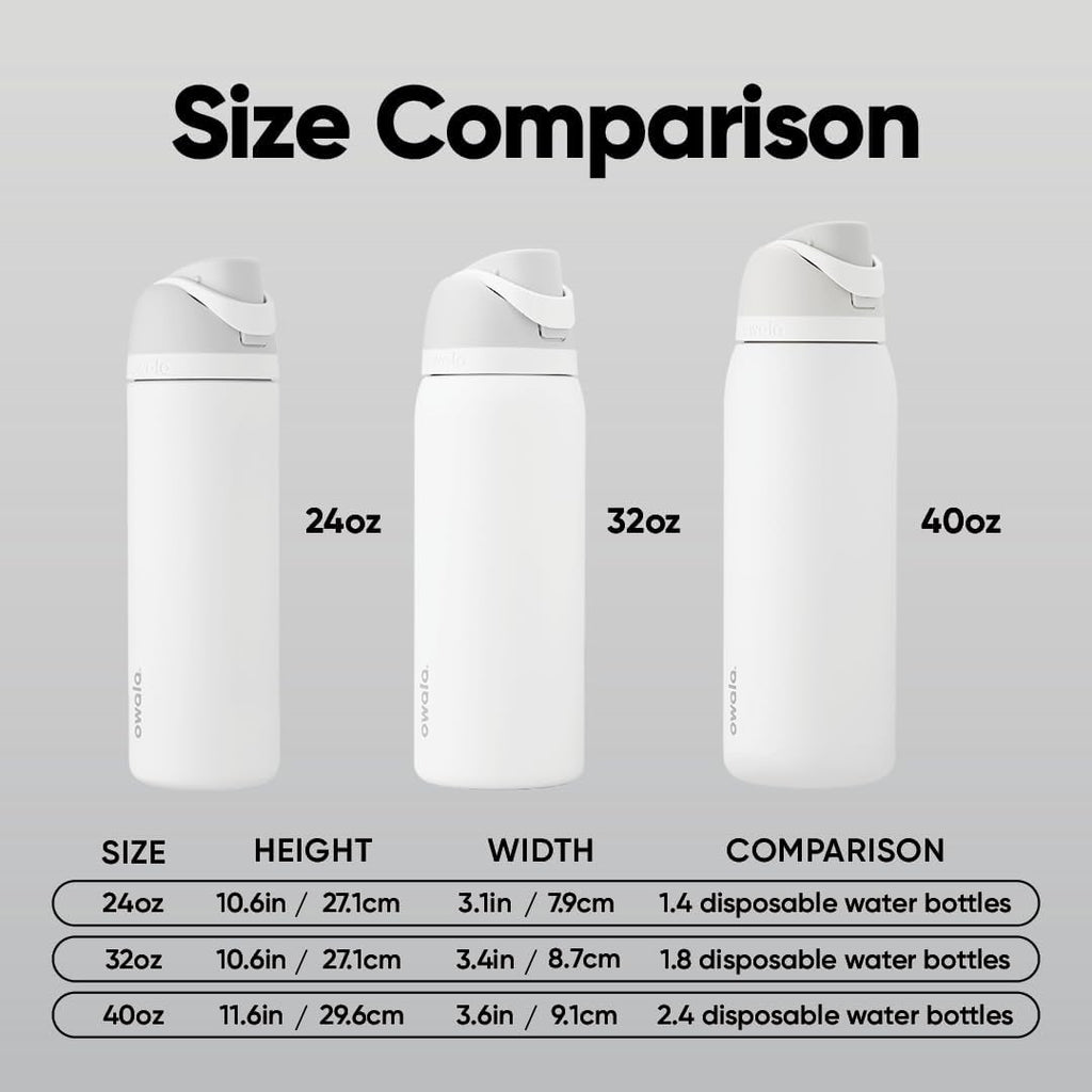 Owala FreeSip Insulated Stainless Steel Water Bottle with Straw, BPA-Free Sports Water Bottle, Great for Travel, 24 Oz, Black Cherry