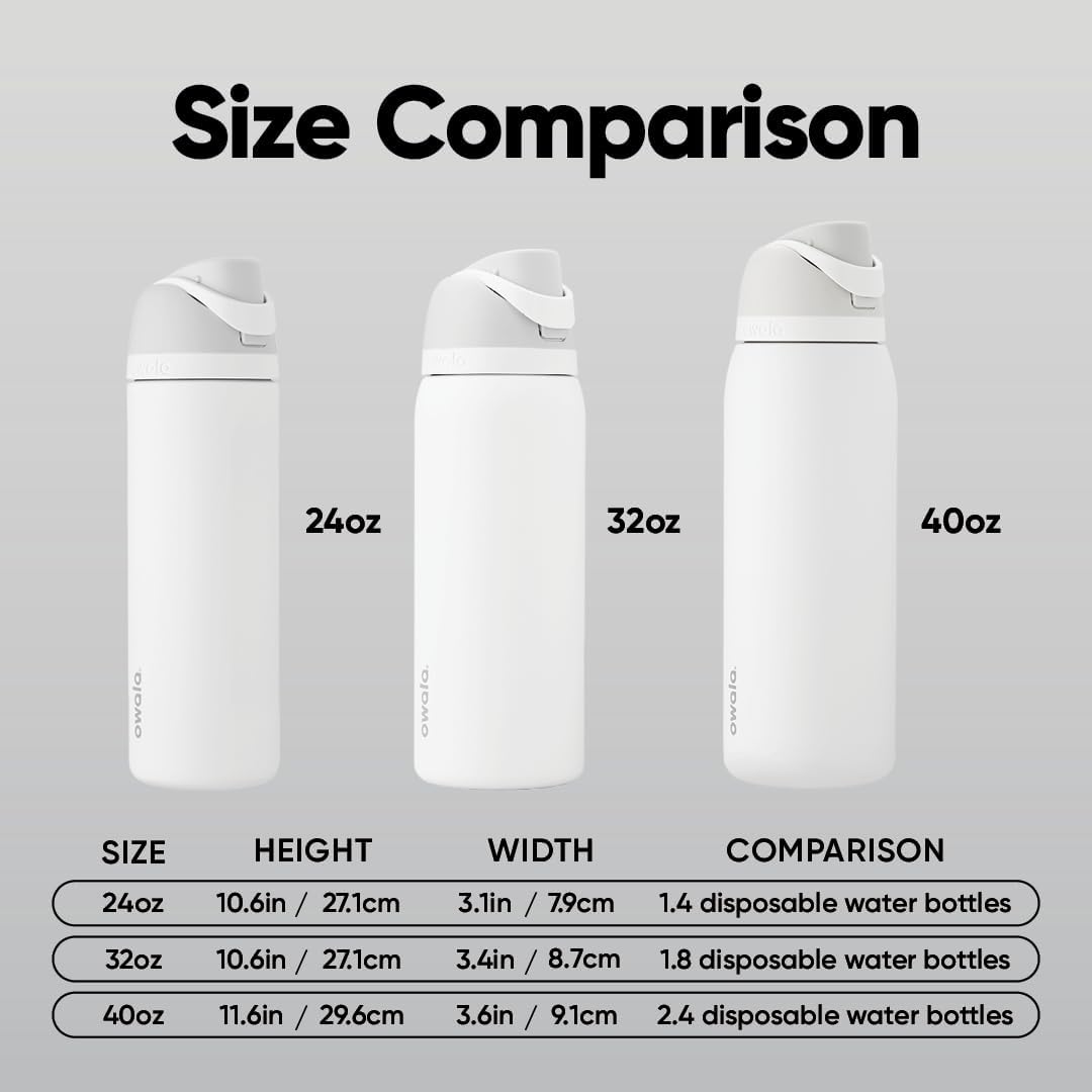 Owala FreeSip Insulated Stainless Steel Water Bottle with Straw, BPA-Free Sports Water Bottle, Great for Travel, 24 Oz, Black Cherry
