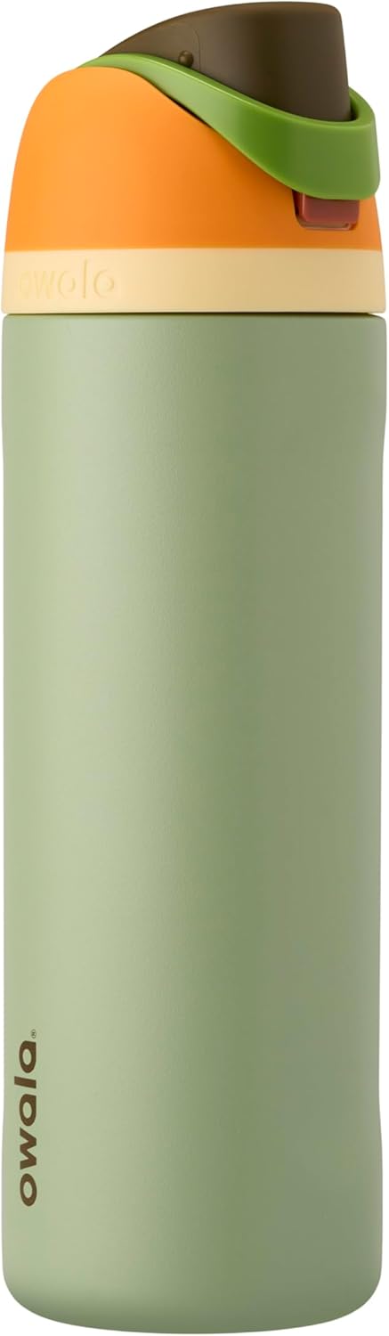 Owala FreeSip Insulated Stainless Steel Water Bottle with Straw, BPA-Free Sports Water Bottle, Great for Travel, 24 Oz, Black Cherry