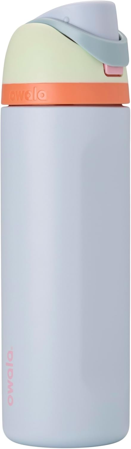 Owala FreeSip Insulated Stainless Steel Water Bottle with Straw, BPA-Free Sports Water Bottle, Great for Travel, 24 Oz, Black Cherry