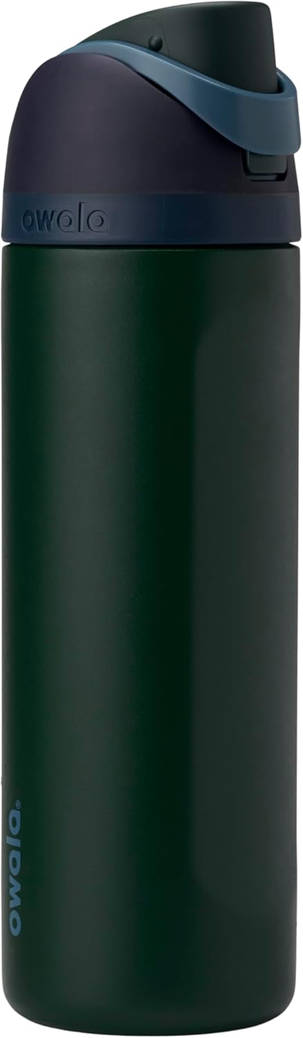 Owala FreeSip Insulated Stainless Steel Water Bottle with Straw, BPA-Free Sports Water Bottle, Great for Travel, 24 Oz, Black Cherry