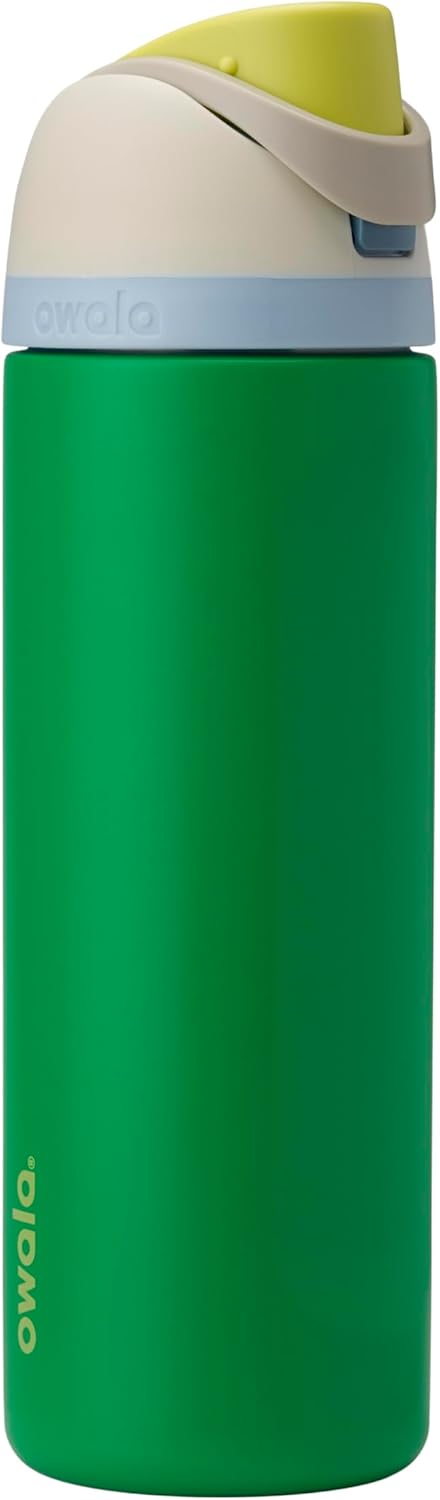 Owala FreeSip Insulated Stainless Steel Water Bottle with Straw, BPA-Free Sports Water Bottle, Great for Travel, 24 Oz, Black Cherry