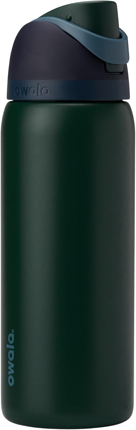 Owala FreeSip Insulated Stainless Steel Water Bottle with Straw, BPA-Free Sports Water Bottle, Great for Travel, 24 Oz, Black Cherry
