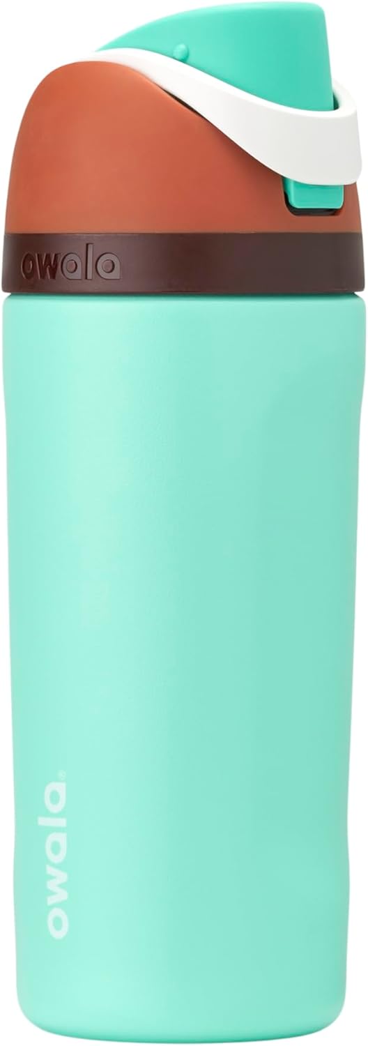 Owala FreeSip Insulated Stainless Steel Water Bottle with Straw, BPA-Free Sports Water Bottle, Great for Travel, 24 Oz, Black Cherry