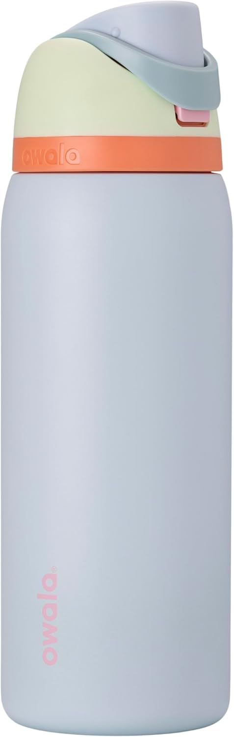 Owala FreeSip Insulated Stainless Steel Water Bottle with Straw, BPA-Free Sports Water Bottle, Great for Travel, 24 Oz, Black Cherry