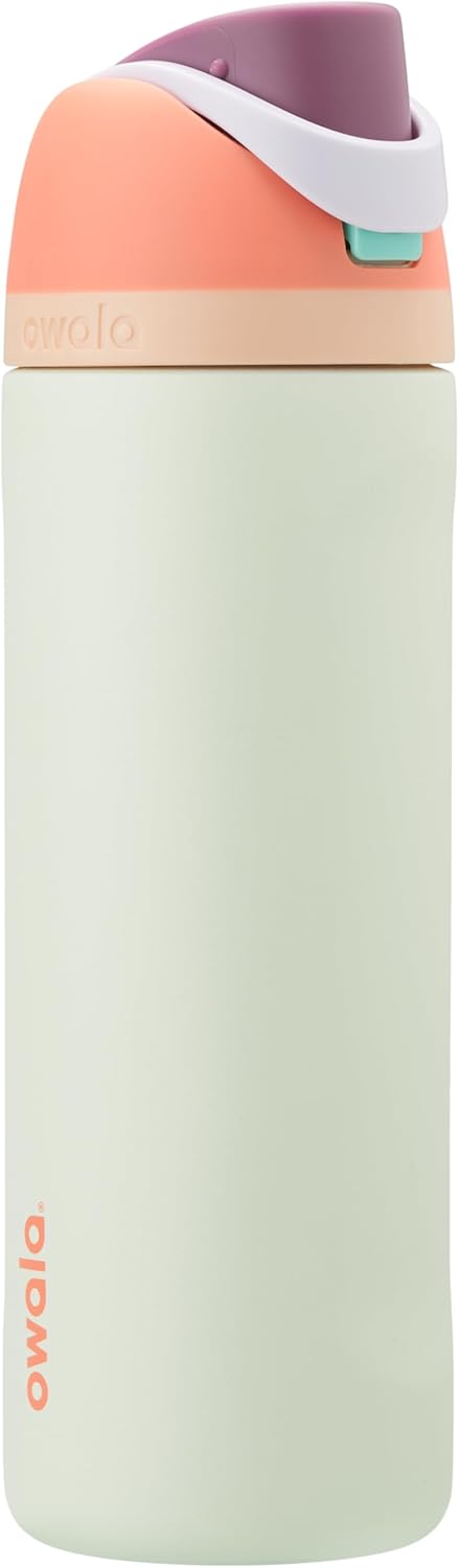Owala FreeSip Insulated Stainless Steel Water Bottle with Straw, BPA-Free Sports Water Bottle, Great for Travel, 24 Oz, Black Cherry