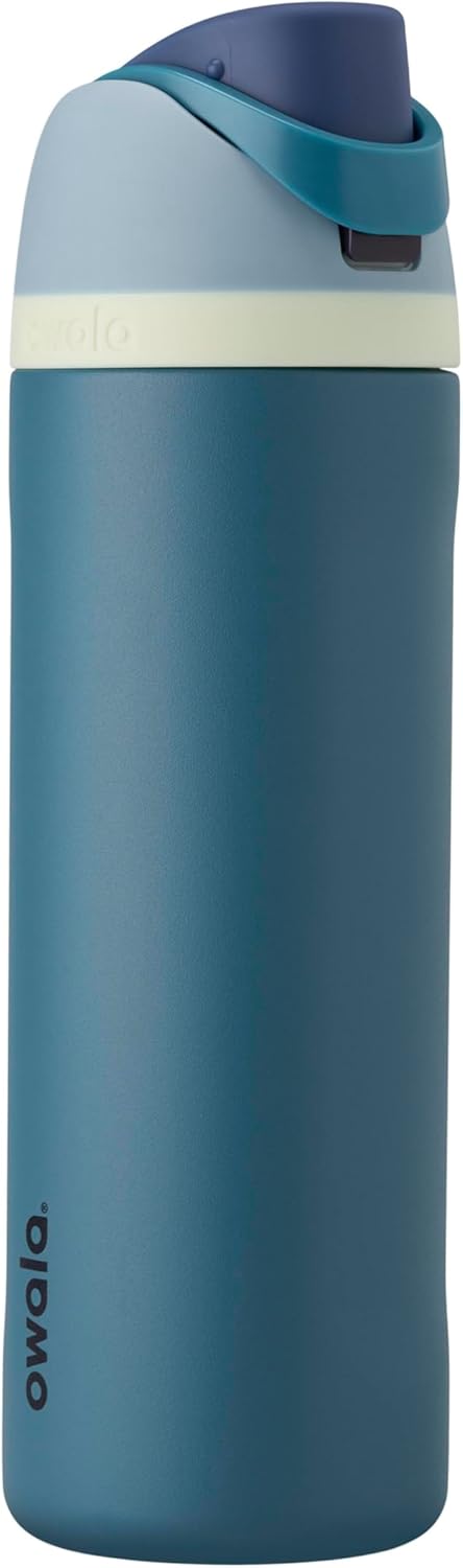 Owala FreeSip Insulated Stainless Steel Water Bottle with Straw, BPA-Free Sports Water Bottle, Great for Travel, 24 Oz, Black Cherry