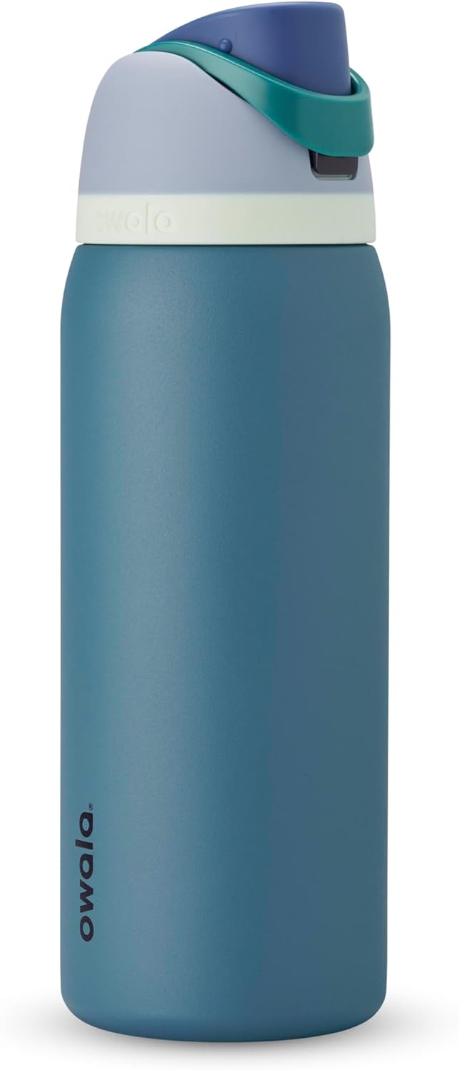 Owala FreeSip Insulated Stainless Steel Water Bottle with Straw, BPA-Free Sports Water Bottle, Great for Travel, 24 Oz, Black Cherry