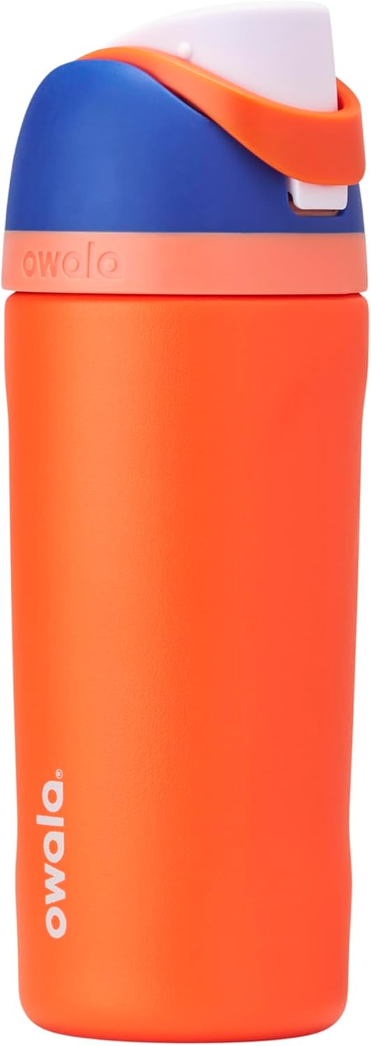 Owala FreeSip Insulated Stainless Steel Water Bottle with Straw, BPA-Free Sports Water Bottle, Great for Travel, 24 Oz, Black Cherry