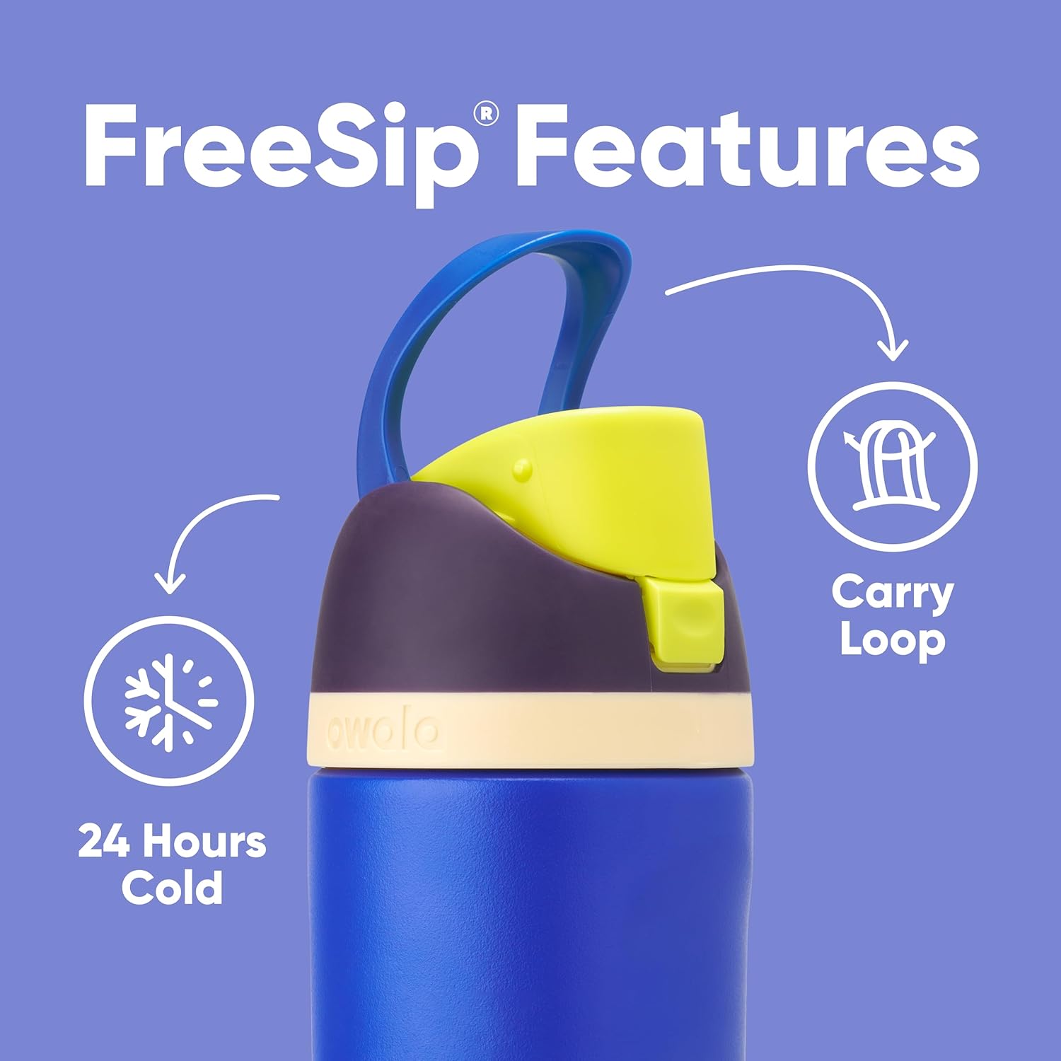 Owala FreeSip Insulated Stainless Steel Water Bottle with Straw, BPA-Free Sports Water Bottle, Great for Travel, 24 Oz, Black Cherry