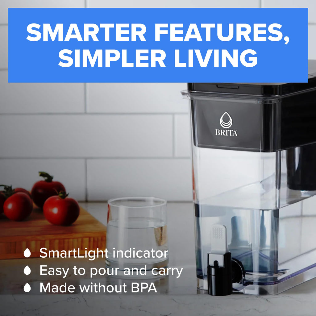 Brita UltraMax Large Water Dispenser with 1 BritaPlus Filter, 27 Cup Capacity, Black (Package May Vary)