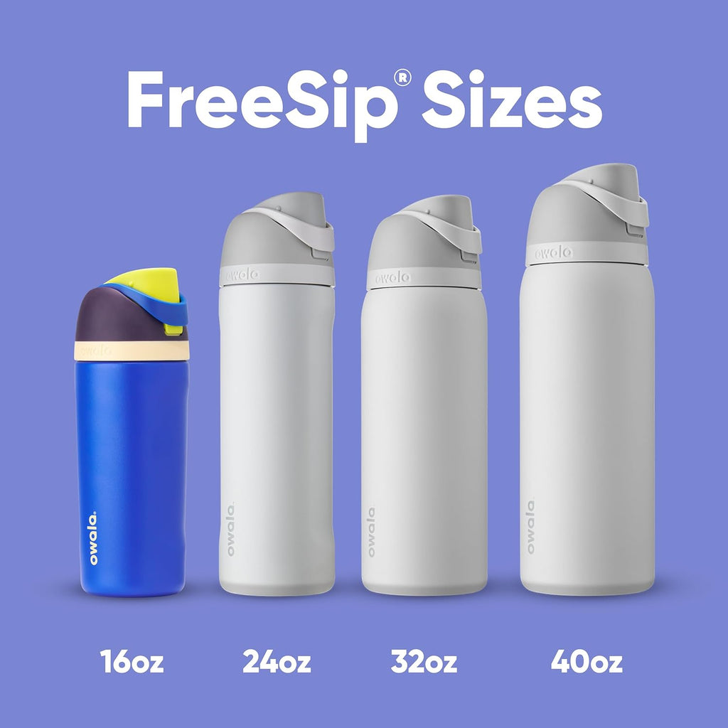 Owala FreeSip Insulated Stainless Steel Water Bottle with Straw, BPA-Free Sports Water Bottle, Great for Travel, 24 Oz, Black Cherry