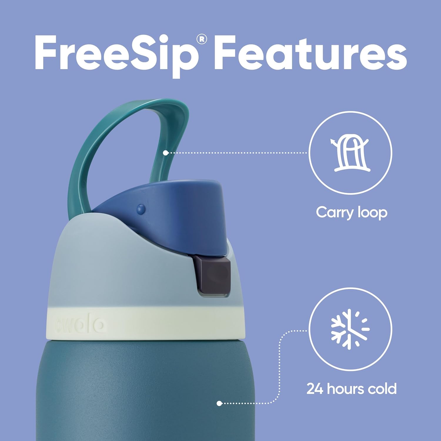Owala FreeSip Insulated Stainless Steel Water Bottle with Straw, BPA-Free Sports Water Bottle, Great for Travel, 24 Oz, Black Cherry