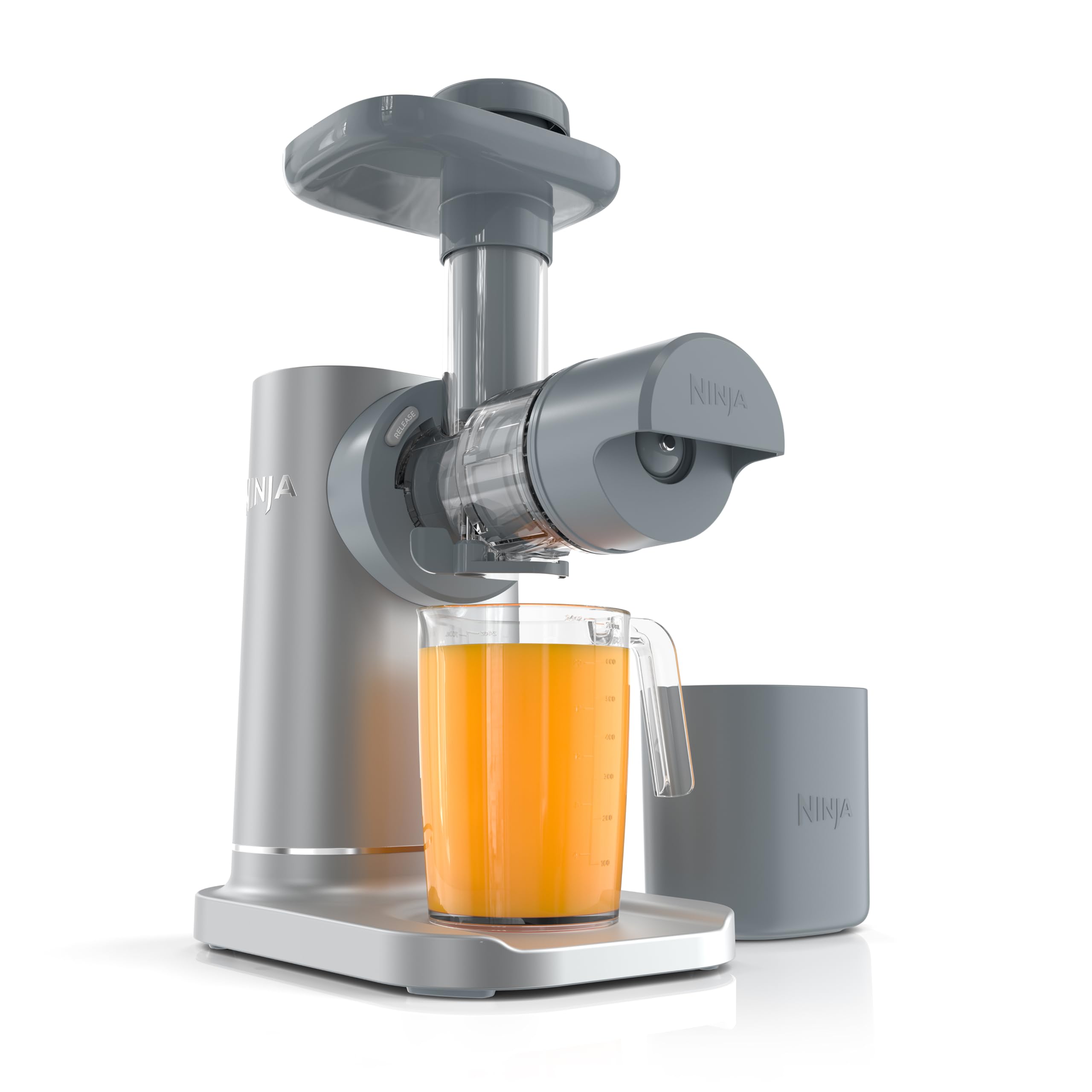 Ninja NeverClog Cold Press Juicer | Powerful Electric Slow Masticating Juicer with Pulp Control | XL Capacity | 24 oz. Juice Jug & 36 oz. Pulp Container | Dishwasher Safe | Charcoal | 150W | JC151