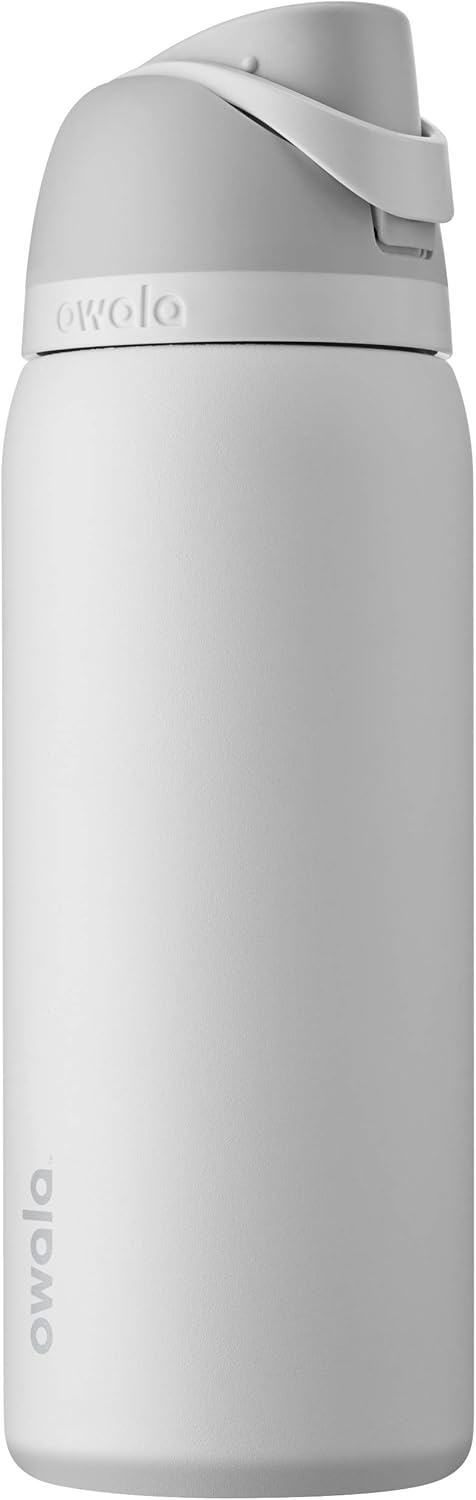 Owala FreeSip Insulated Stainless Steel Water Bottle with Straw, BPA-Free Sports Water Bottle, Great for Travel, 24 Oz, Black Cherry