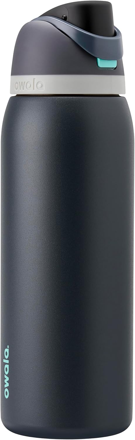 Owala FreeSip Insulated Stainless Steel Water Bottle with Straw, BPA-Free Sports Water Bottle, Great for Travel, 24 Oz, Black Cherry