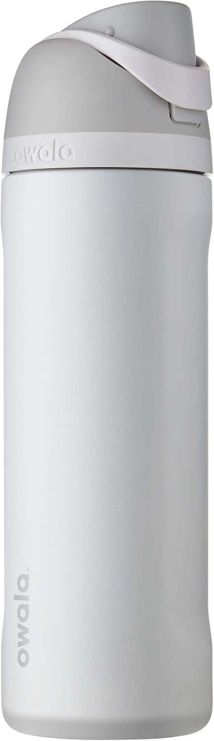 Owala FreeSip Insulated Stainless Steel Water Bottle with Straw, BPA-Free Sports Water Bottle, Great for Travel, 24 Oz, Black Cherry