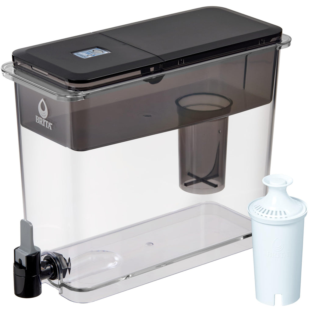 Brita UltraMax Large Water Dispenser with 1 BritaPlus Filter, 27 Cup Capacity, Black (Package May Vary)