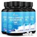 Triple Magnesium Complex for Women and Men, Magnesium Glycinate 400mg, Malate, Citrate, High Absorption Chelated Magnesium Supplement Support Sleep, Muscle, Non-GMO, Gluten Free - 240 Capsules