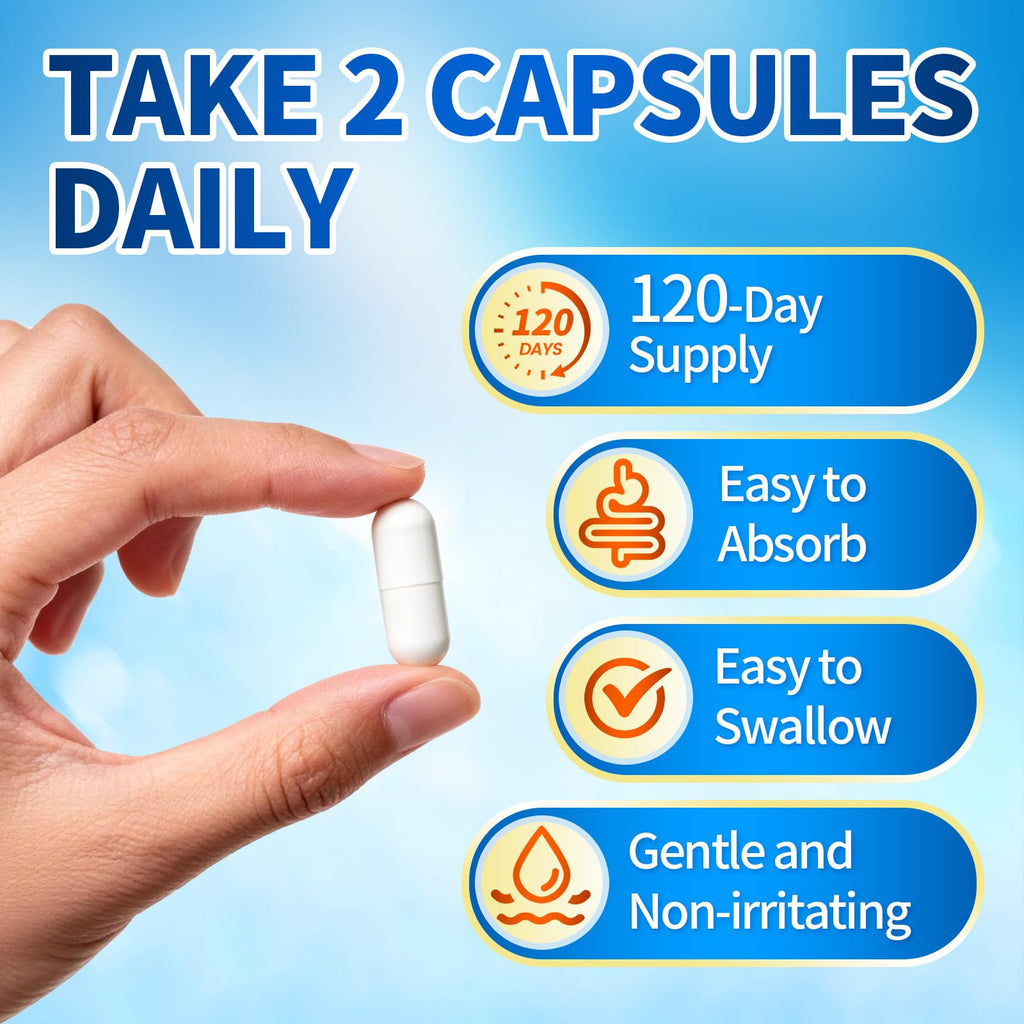 Triple Magnesium Complex for Women and Men, Magnesium Glycinate 400mg, Malate, Citrate, High Absorption Chelated Magnesium Supplement Support Sleep, Muscle, Non-GMO, Gluten Free - 240 Capsules