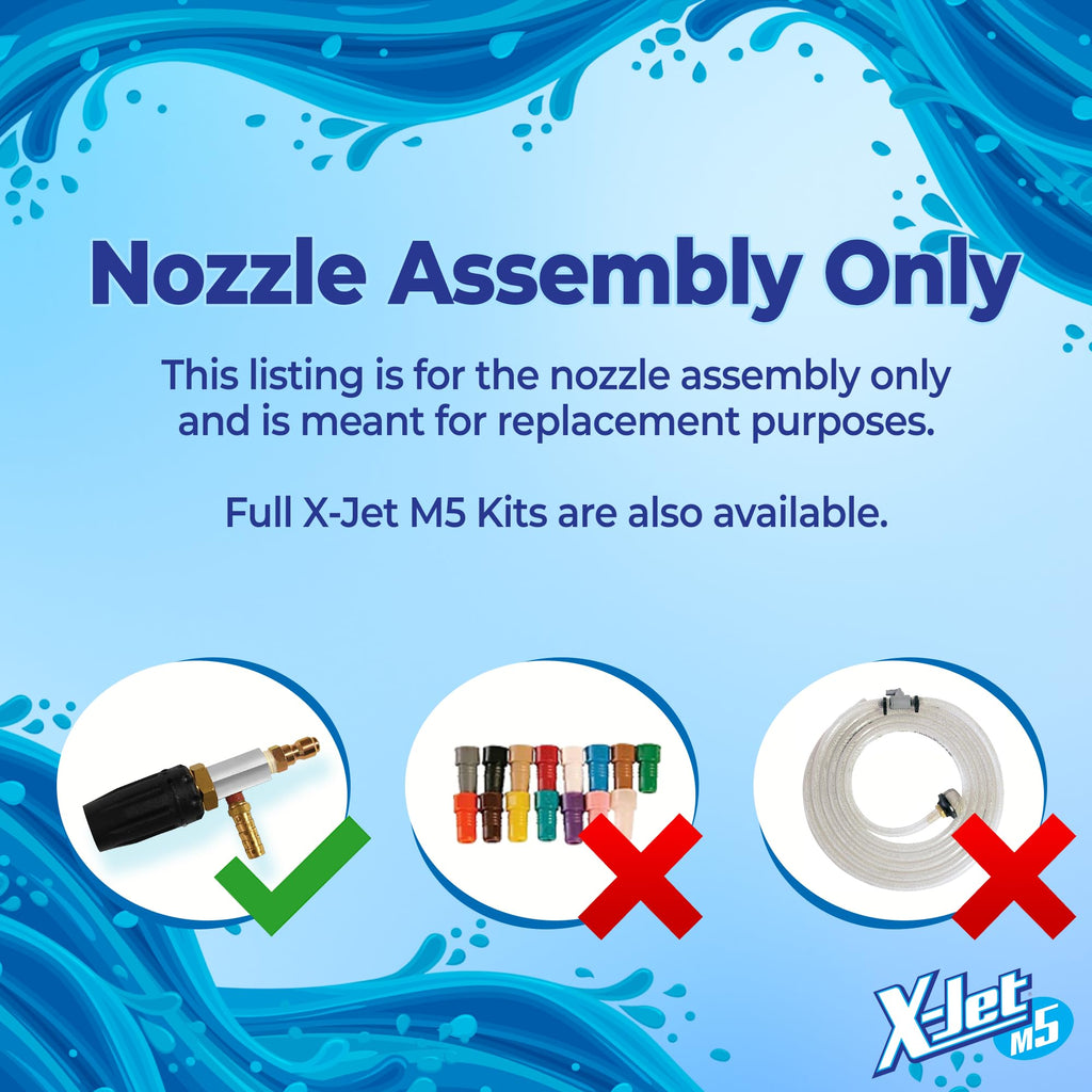 X-Jet M5 Nozzle Only #16 - Adjustable Long-Range External Injection Pressure Washing - From 0 to 60 Degree Spray Pattern - Replacement Nozzle for X-Jet M5 Kit- W/ 2000 to 4500 PSI 5-6.5 GPM