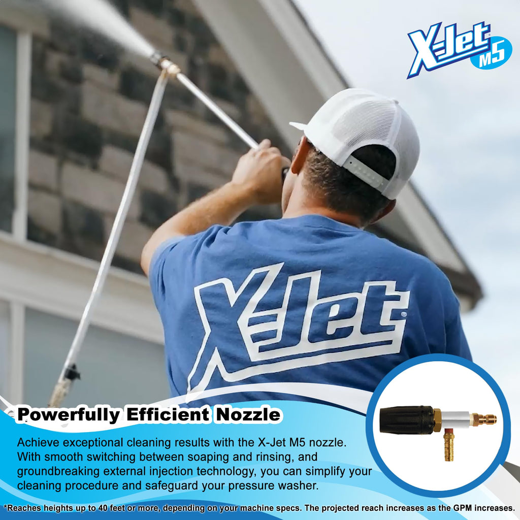 X-Jet M5 Nozzle Only #16 - Adjustable Long-Range External Injection Pressure Washing - From 0 to 60 Degree Spray Pattern - Replacement Nozzle for X-Jet M5 Kit- W/ 2000 to 4500 PSI 5-6.5 GPM